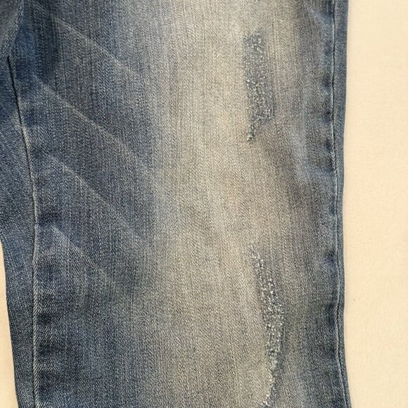 INC Denim Jeans 2 Petite Boyfriend Fit Floral Embroidered Distressed Blue - Picture 9 of 11